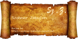 Szohner Zebulon névjegykártya